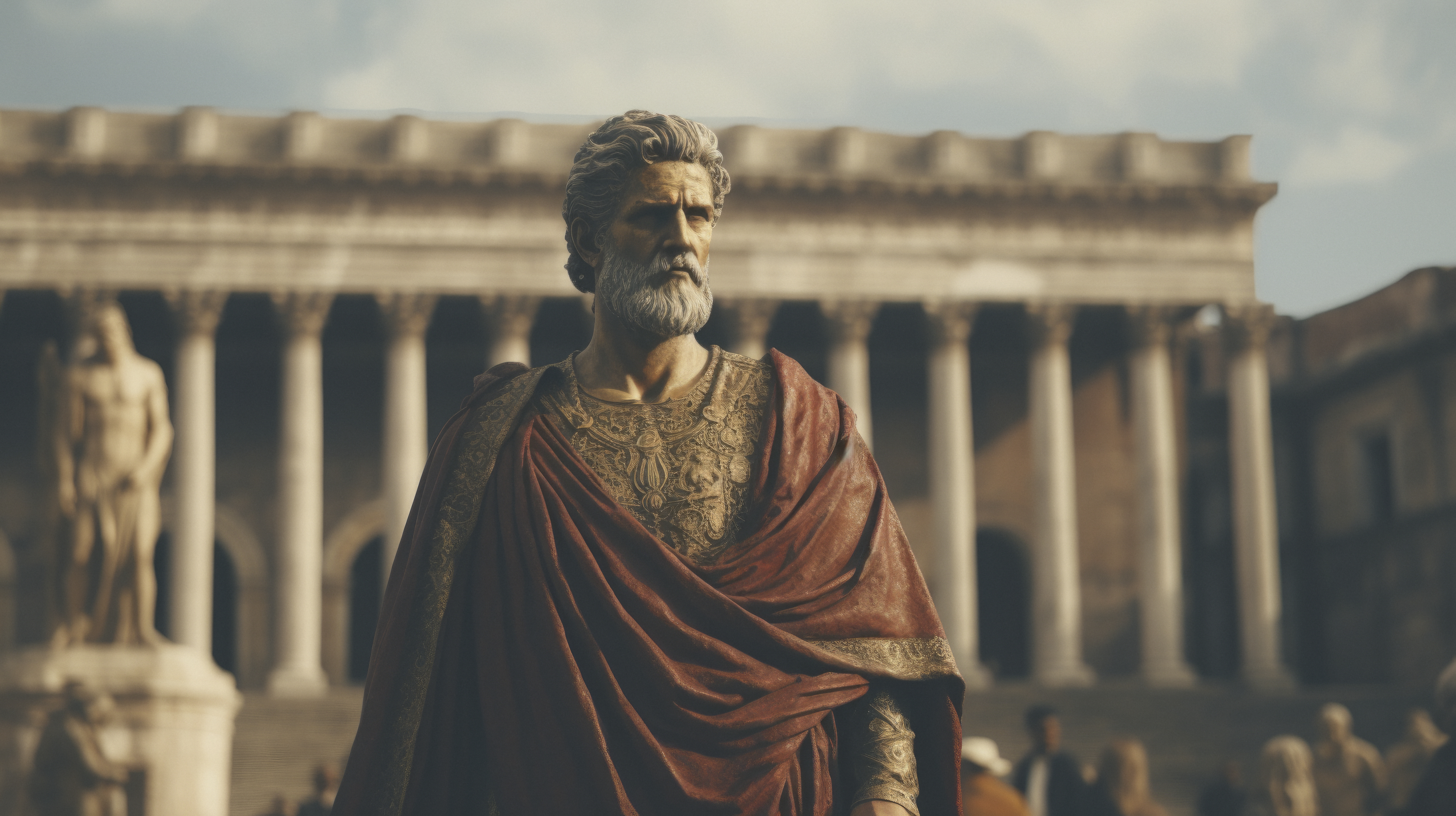 Ancient Roman Emperor representing Stoic wisdom